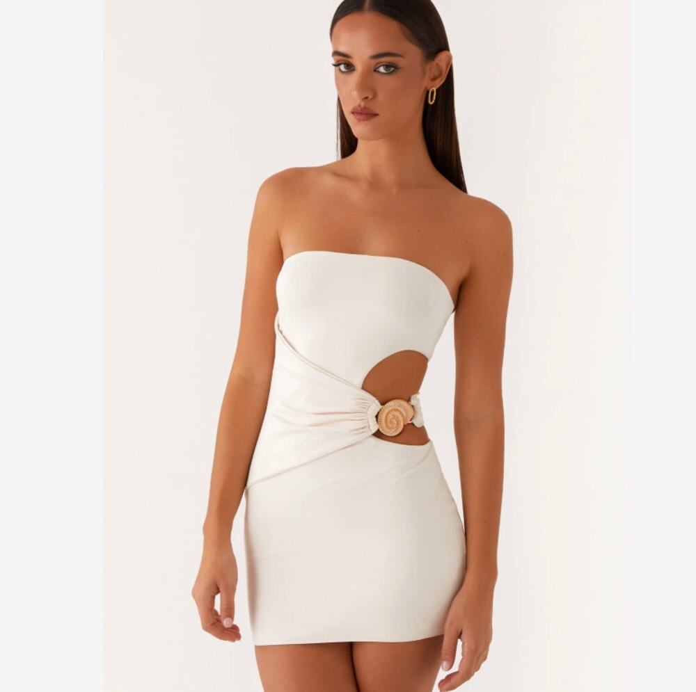 Peppermayo So Iconic Beach Vacation Resort Ivory Mini Dress NWT Size 4